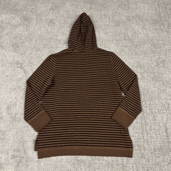 Habitat Jacket Womens Medium Cardigan Hooded Brown Black Striped Pockets - Picture 6 of 8